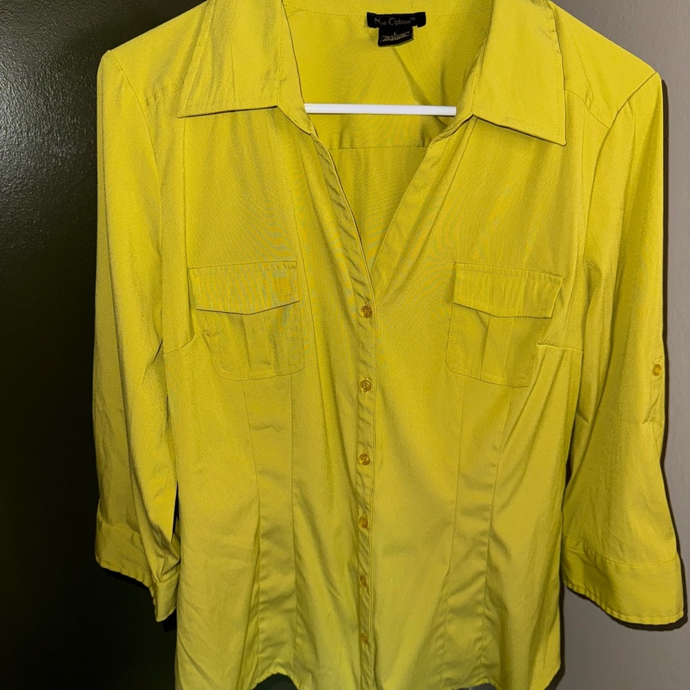 Nue Options Yellow Button-Down Shirt